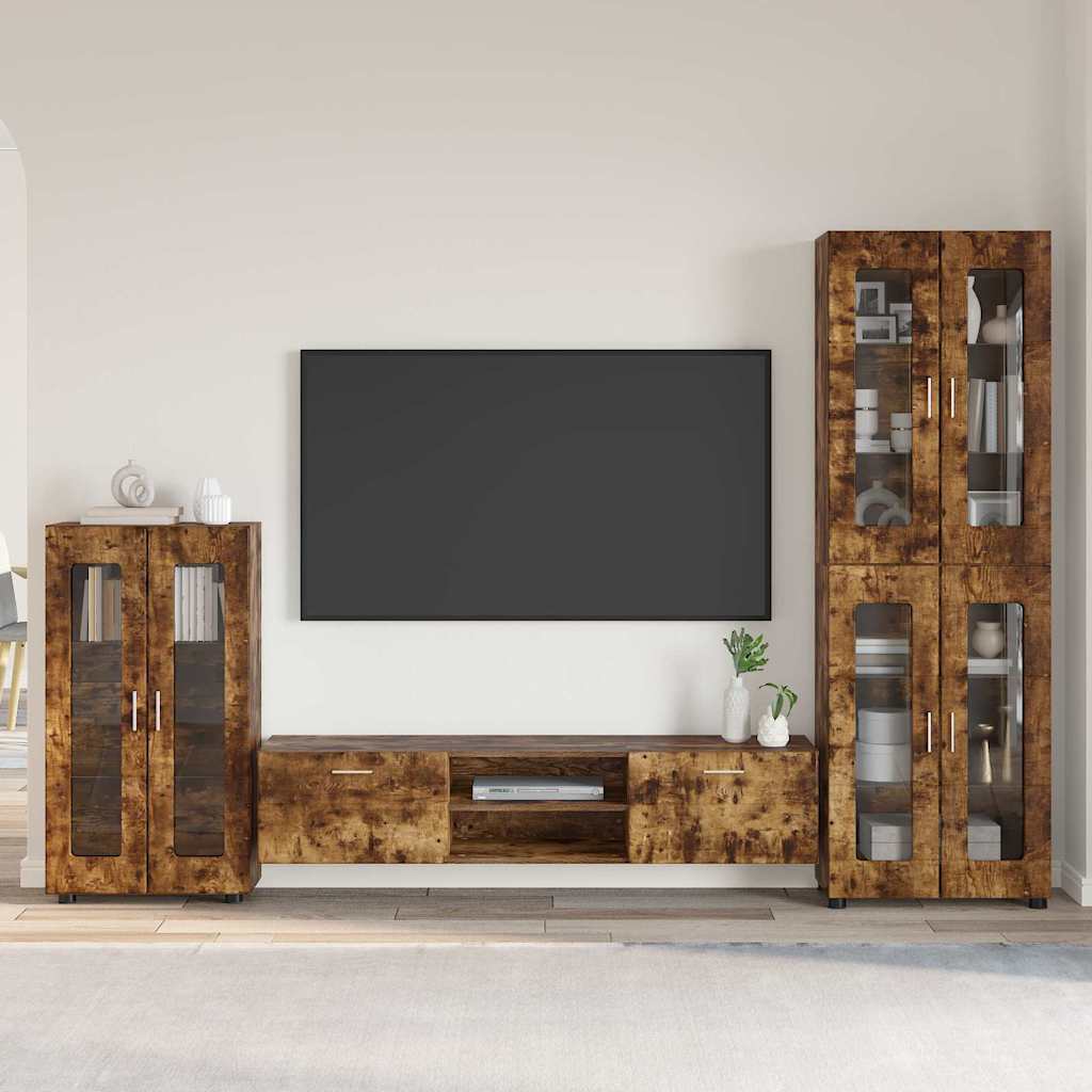 vidaXL Conjunto de mueble de TV FLORIN 3 uds. Roble ahumado