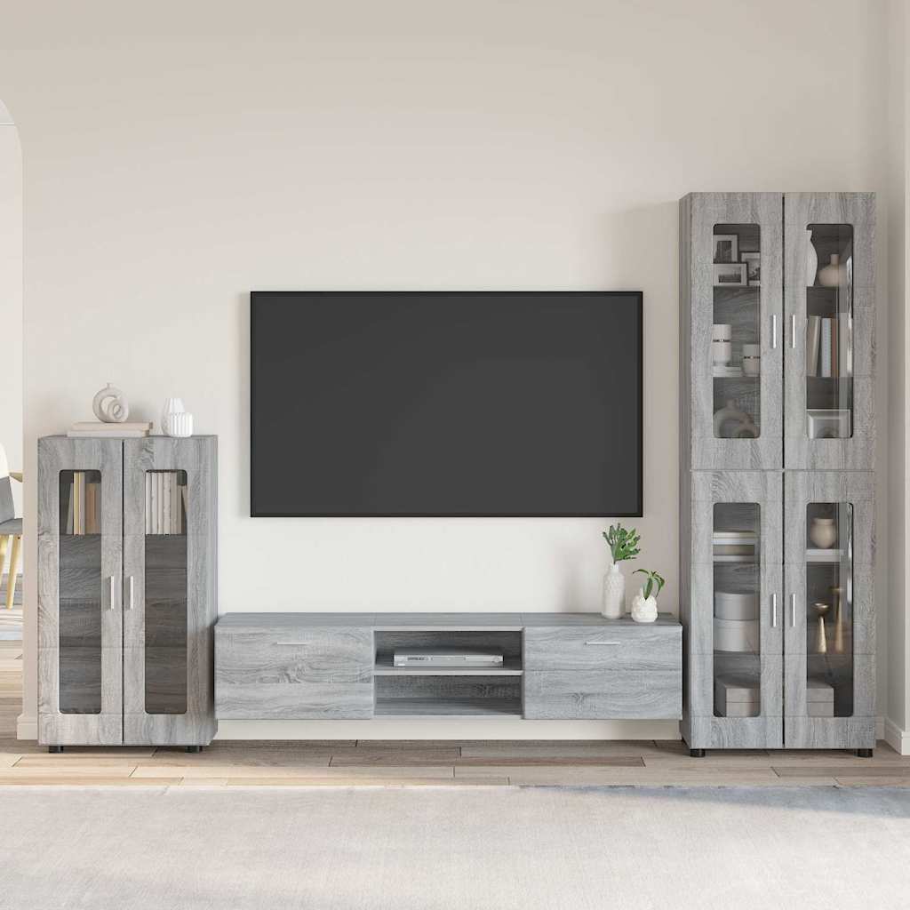 vidaXL Conjunto de mueble de TV FLORIN 3 uds. Gris Sonoma
