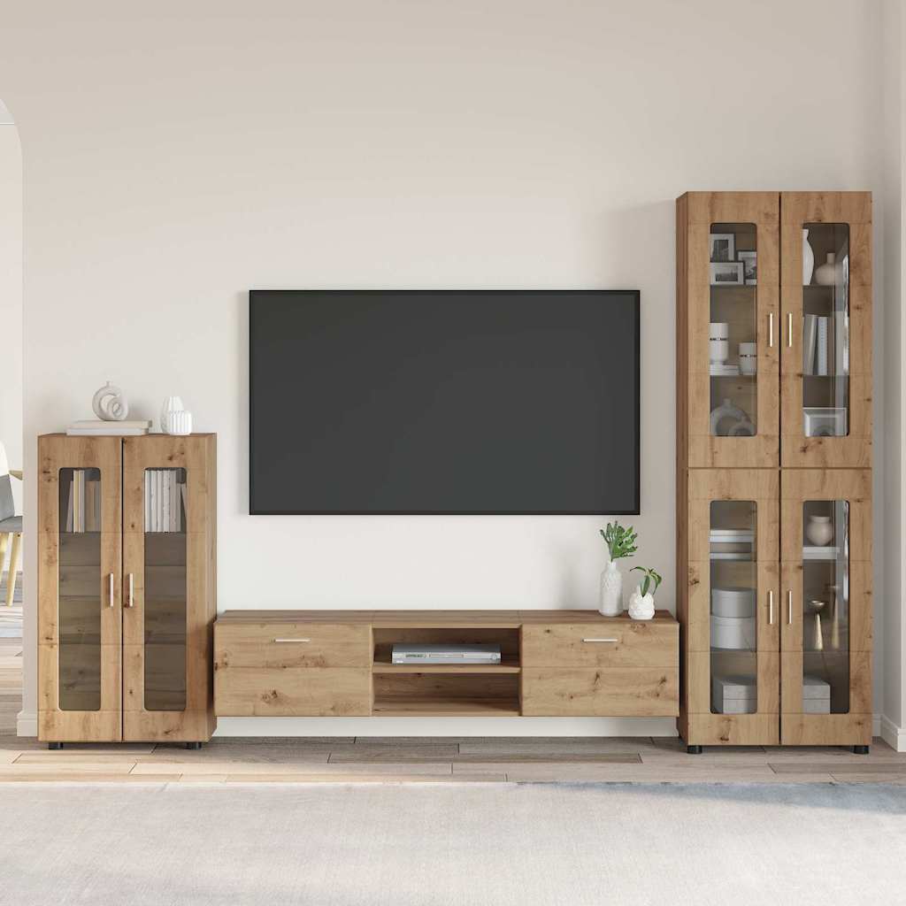 vidaXL Conjunto de mueble de TV FLORIN 3 uds. Roble artisan