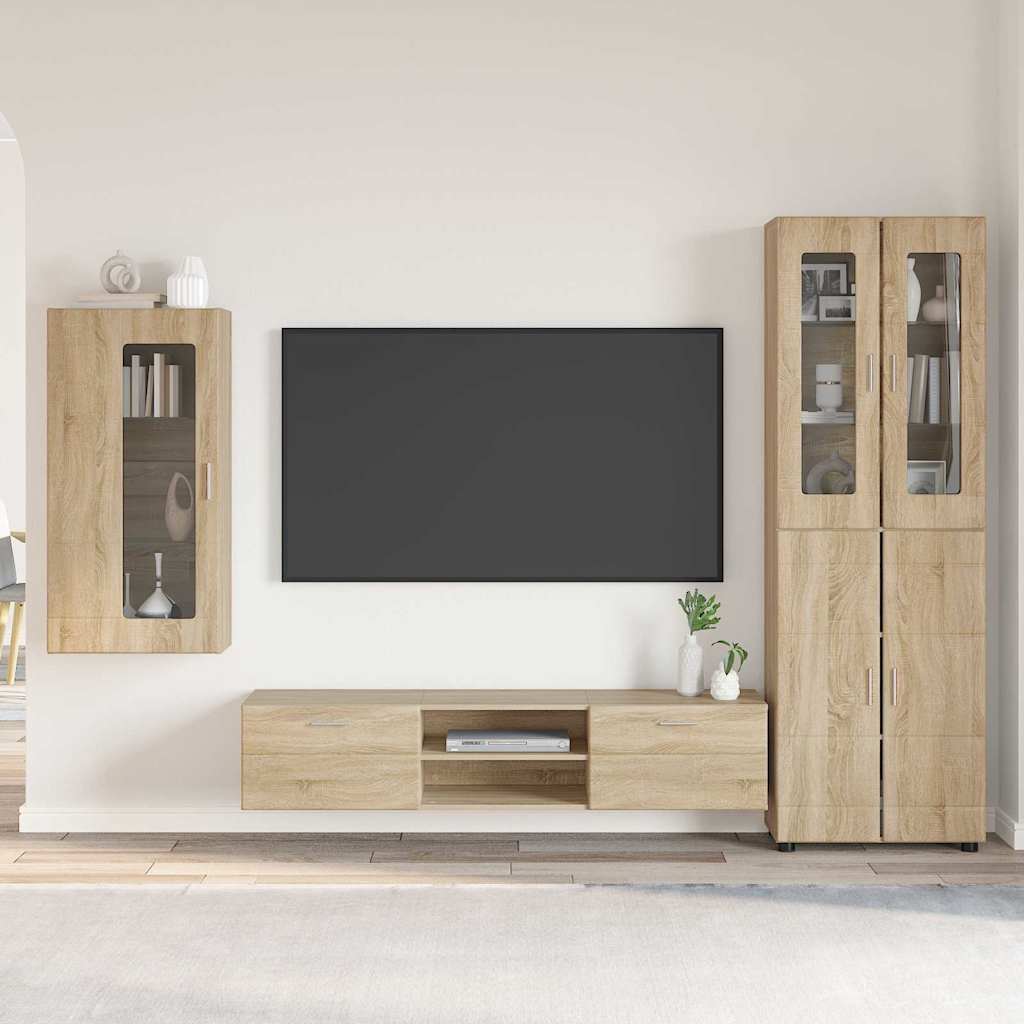 vidaXL Conjunto de mueble de TV FLORIN 3 uds. Roble Sonoma