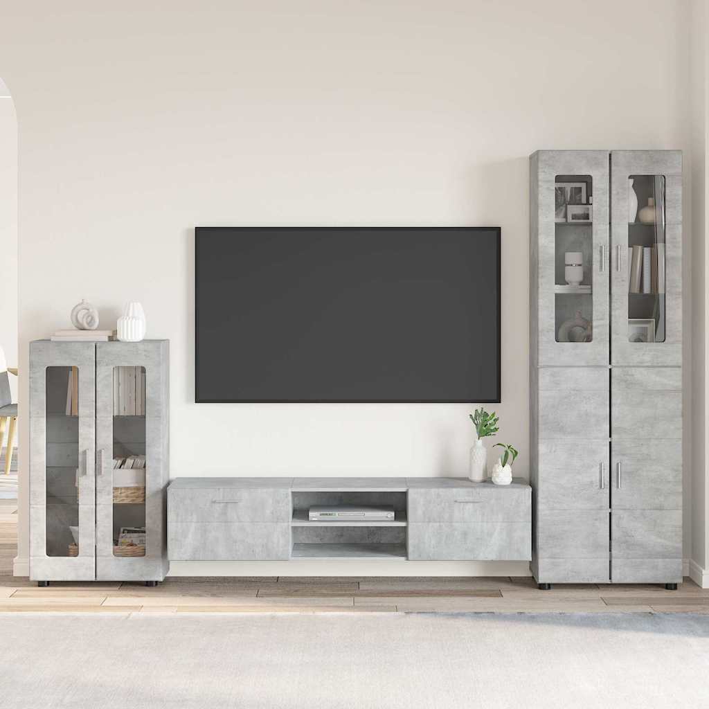 vidaXL Conjunto de mueble de TV FLORIN 3 uds. Gris Concreto