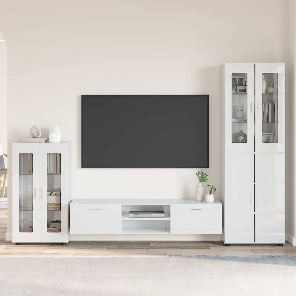 vidaXL Conjunto de mueble de TV FLORIN 3 uds. brillante