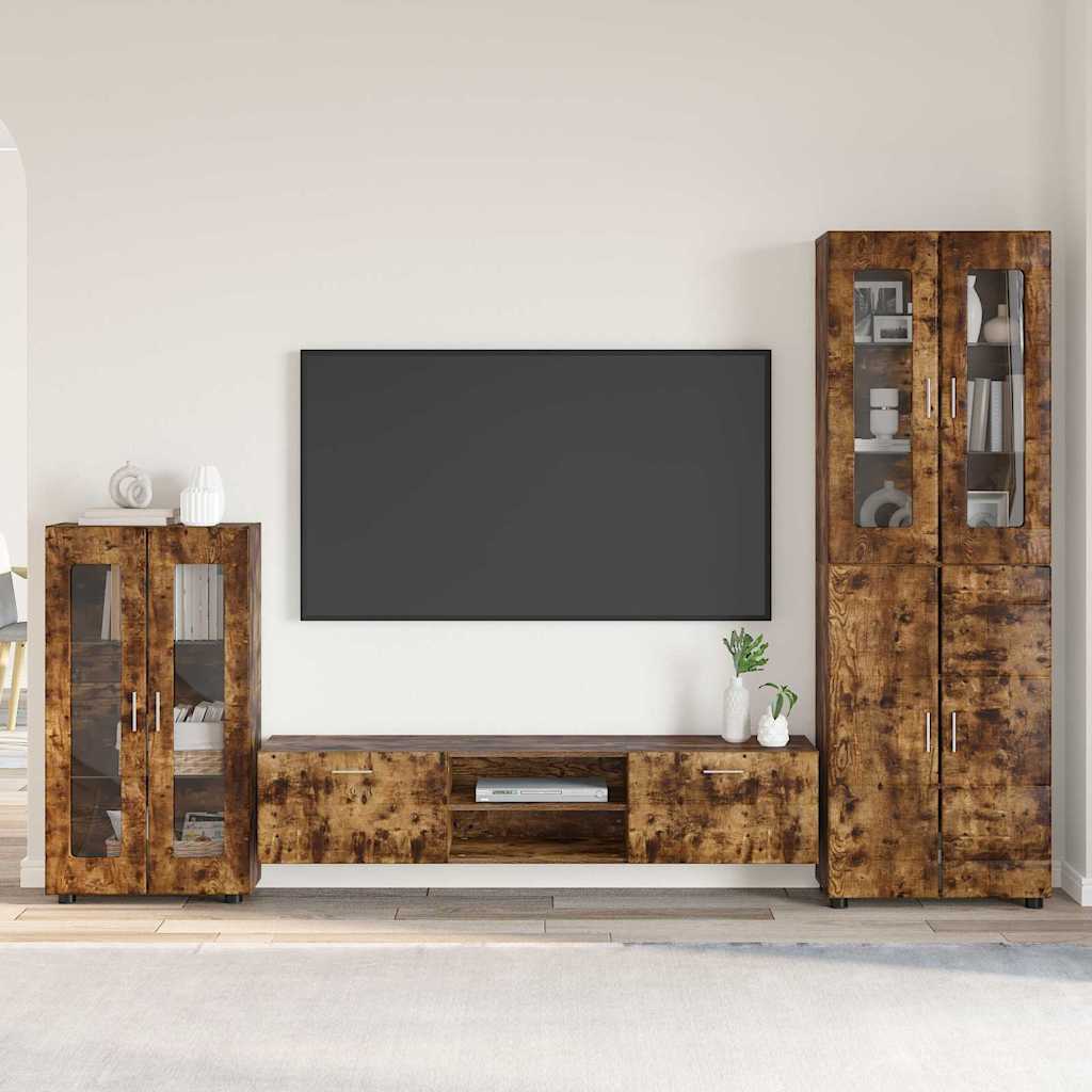 vidaXL Conjunto de mueble de TV FLORIN 3 uds. Roble ahumado
