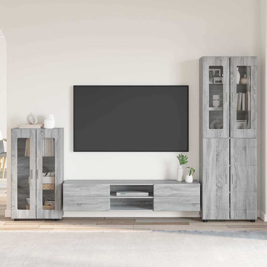 vidaXL Conjunto de mueble de TV FLORIN 3 uds. Gris Sonoma