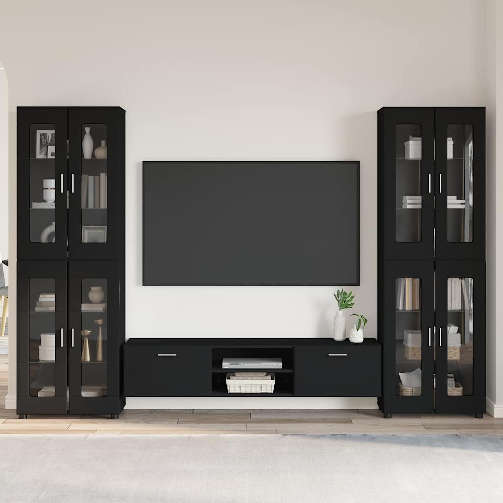 vidaXL Conjunto de mueble de TV FLORIN 3 uds. Negro