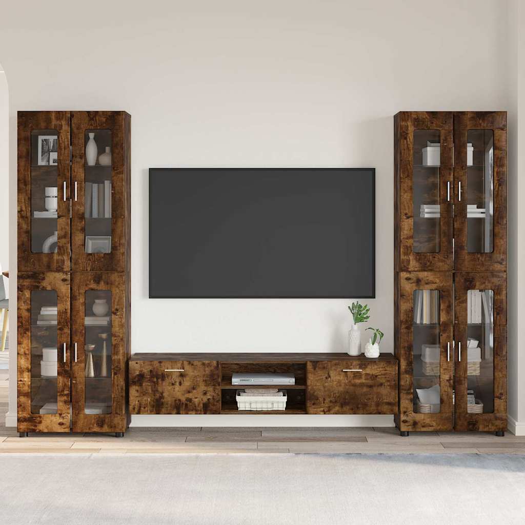 vidaXL Conjunto de mueble de TV FLORIN 3 uds. Roble ahumado