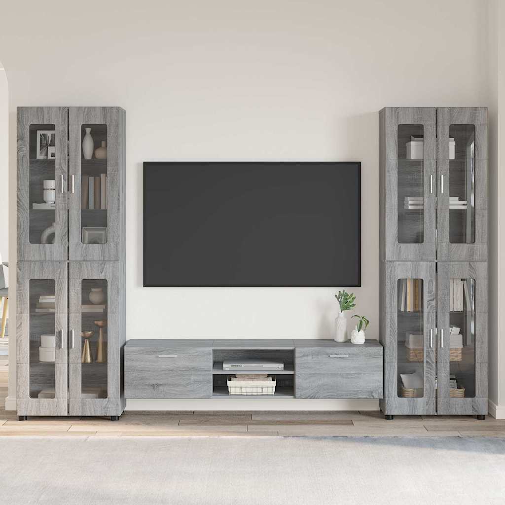 vidaXL Conjunto de mueble de TV FLORIN 3 uds. Gris Sonoma