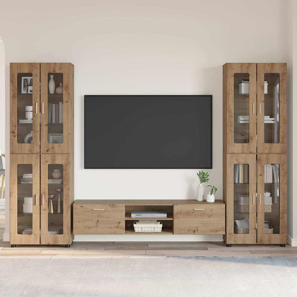 vidaXL Conjunto de mueble de TV FLORIN 3 uds. Roble artisan