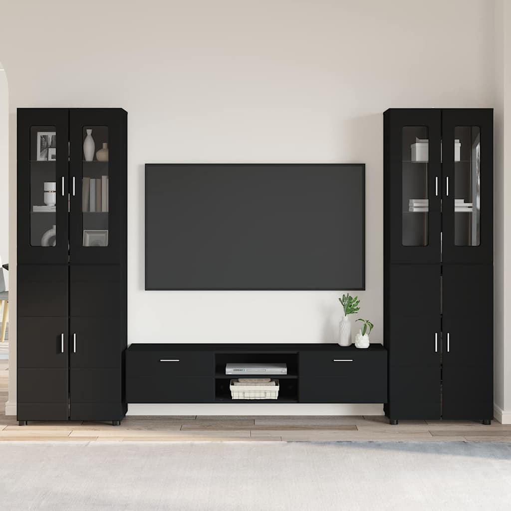 vidaXL Conjunto de mueble de TV FLORIN 3 uds. Negro