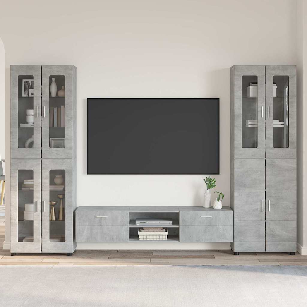 vidaXL Conjunto de mueble de TV FLORIN 3 uds. Gris Concreto