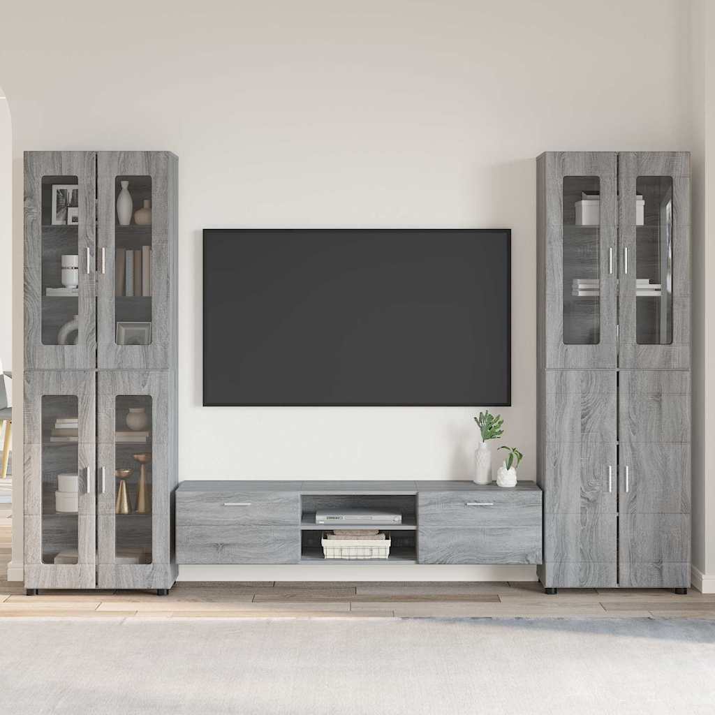 vidaXL Conjunto de mueble de TV FLORIN 3 uds. Gris Sonoma