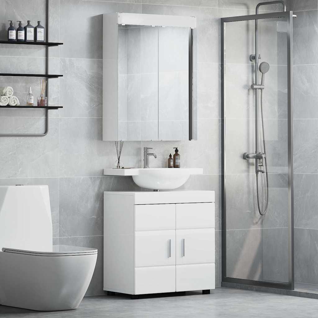 vidaXL Juego de muebles de baño TULUM 2 uds. brillante 60 x 34 x 63 cm