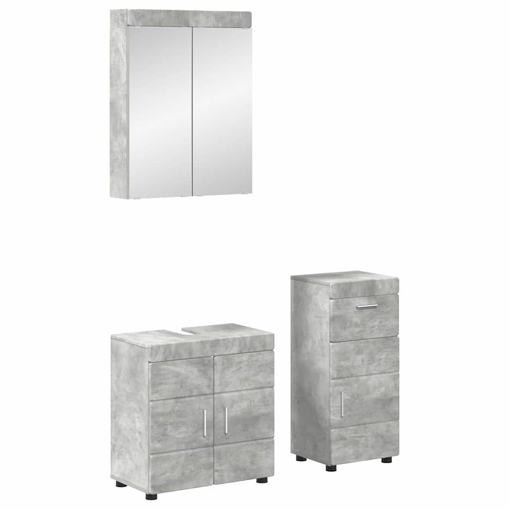 vidaXL Juego de muebles de baño TULUM 3 uds. Gris Concreto