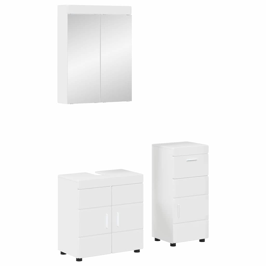 vidaXL Juego de muebles de baño TULUM 3 uds. brillante 60 x 34 x 63 cm