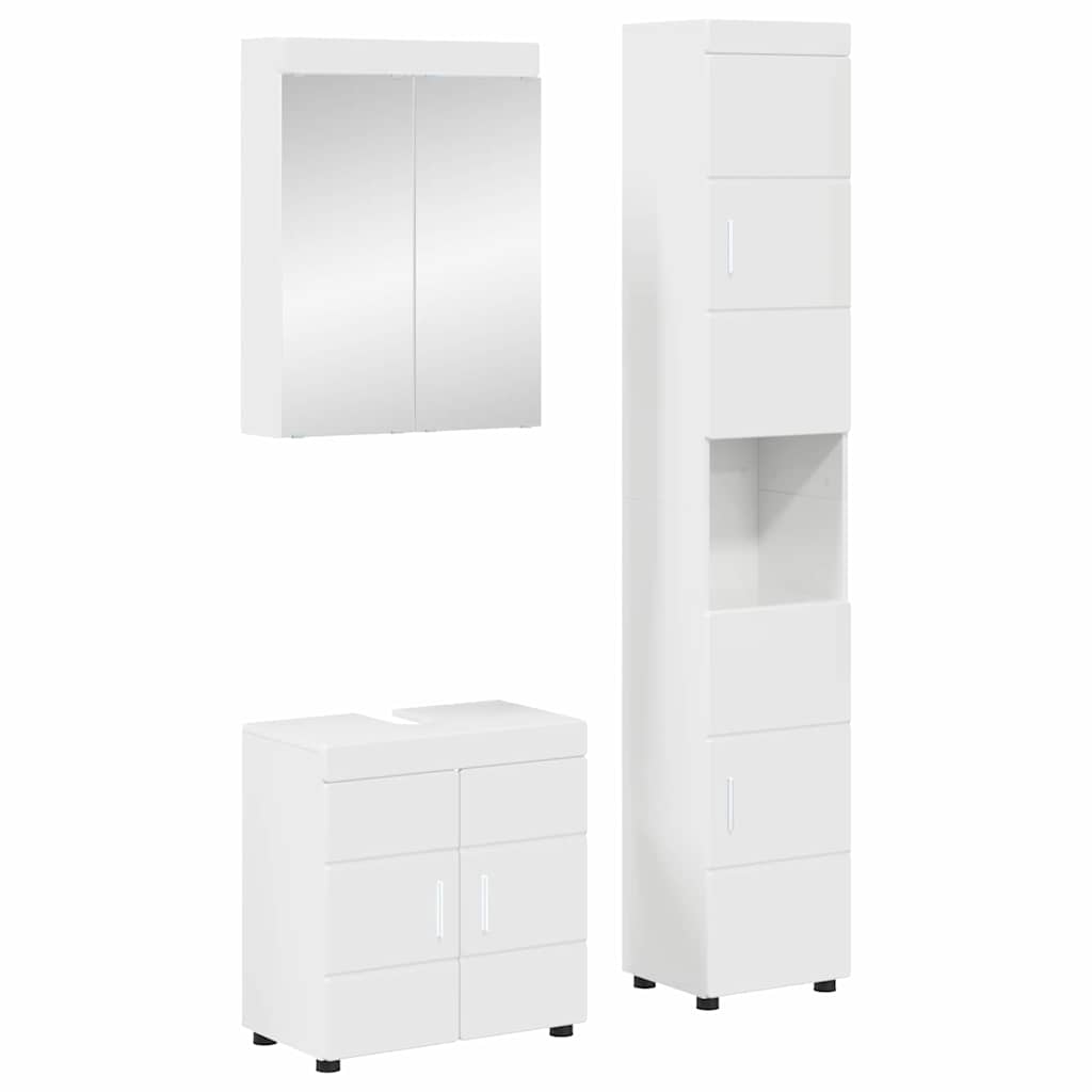 vidaXL Juego de muebles de baño TULUM 3 uds. brillante 60 x 34 x 63 cm