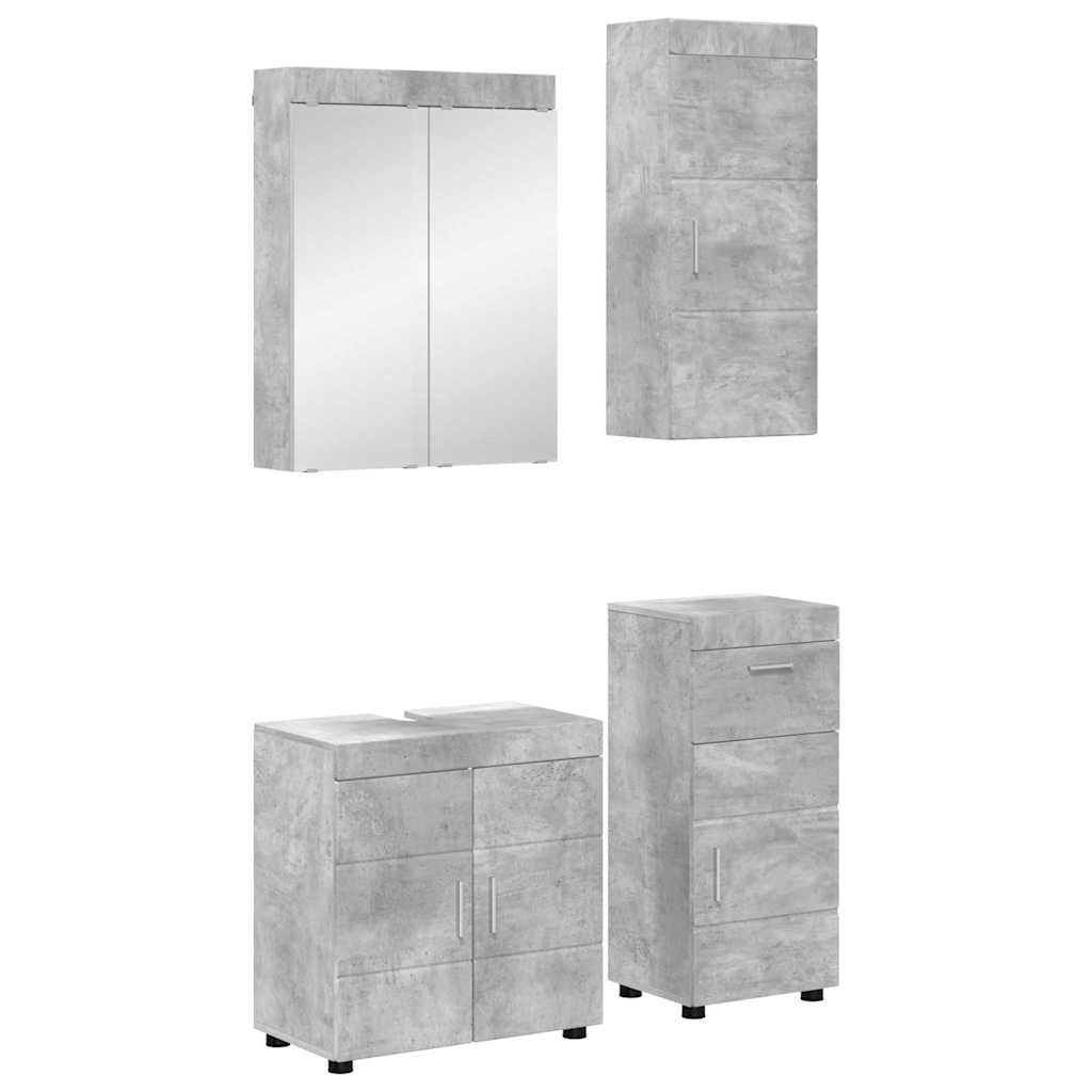 vidaXL Juego de muebles de baño TULUM 4 uds. Gris Concreto