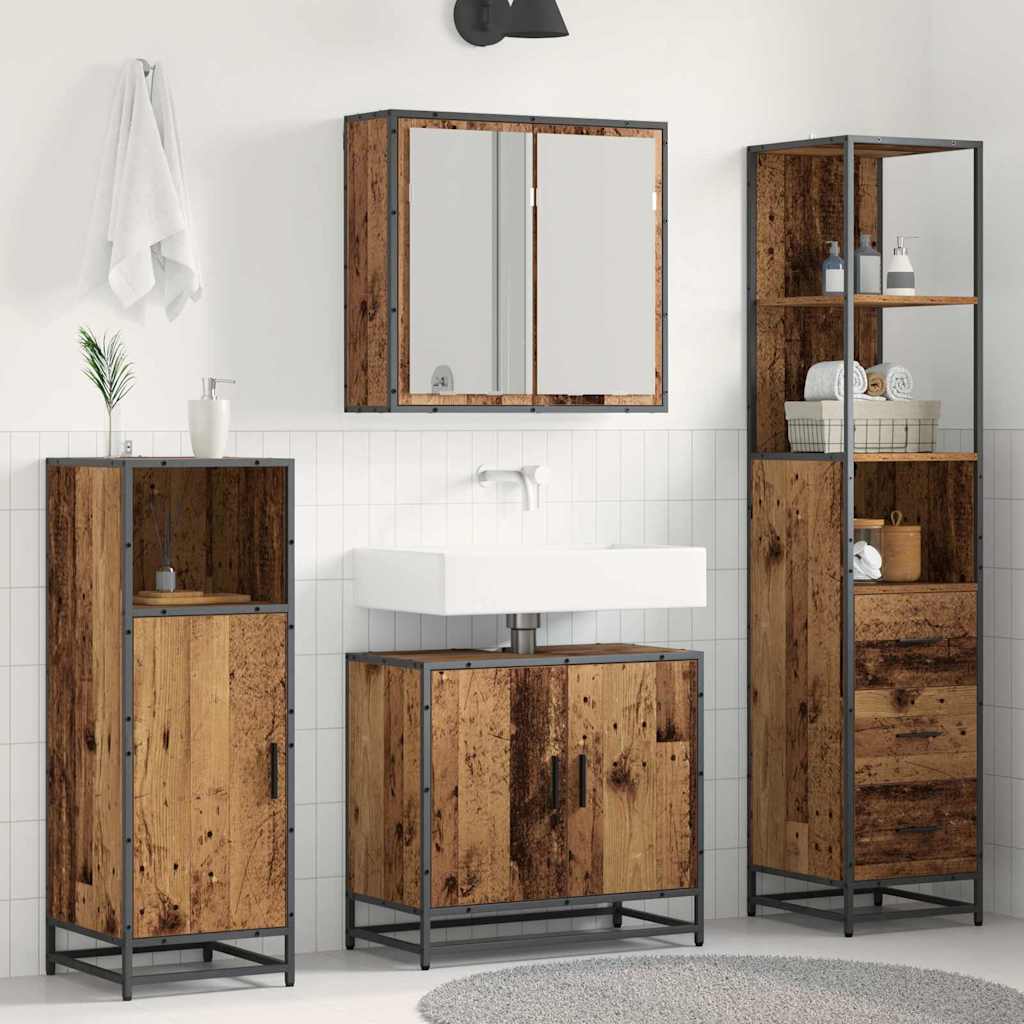 vidaXL Juego de muebles de baño 3 uds. Madera Vieja