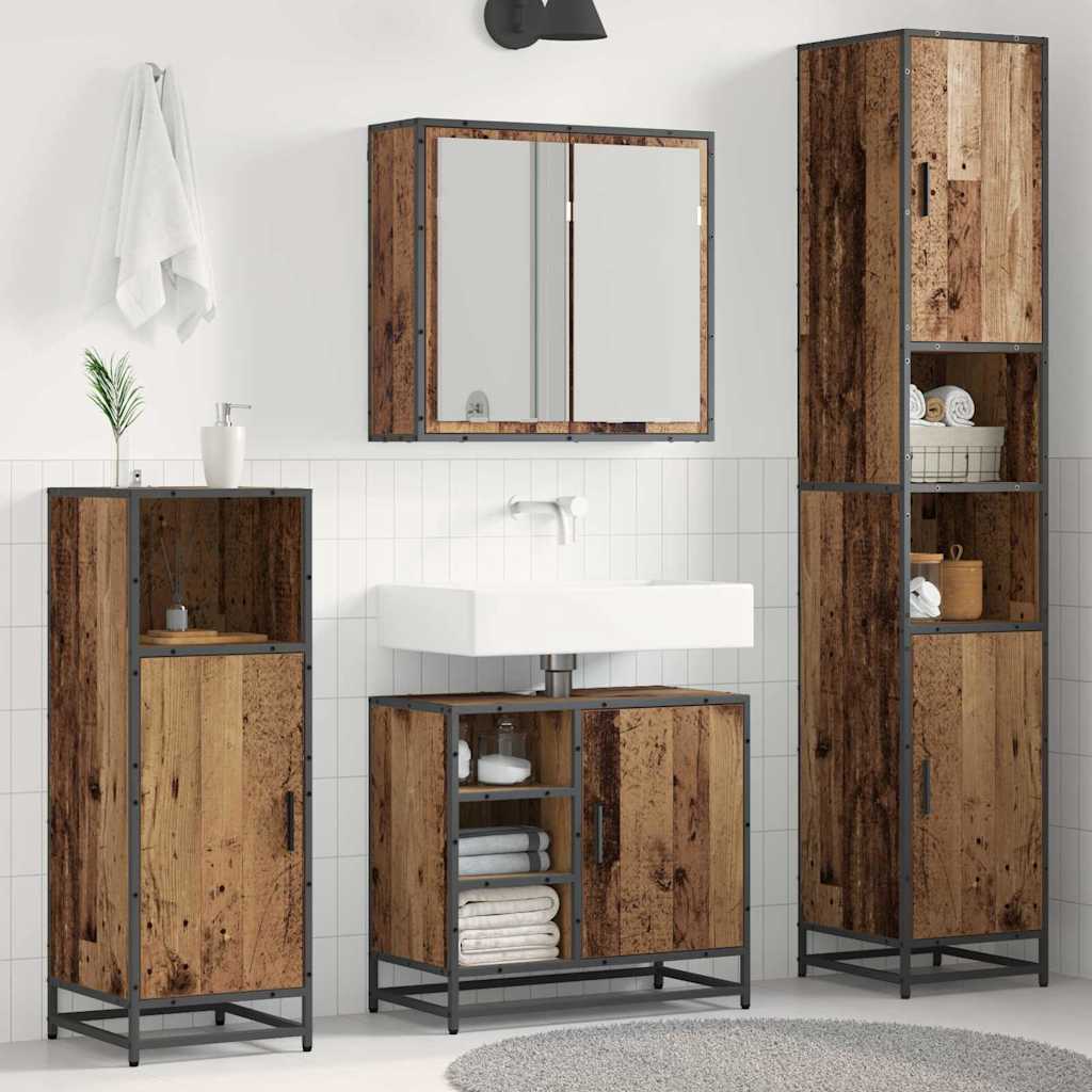 vidaXL Juego de muebles de baño 3 uds. Madera Vieja 65 x 33 x 60 cm