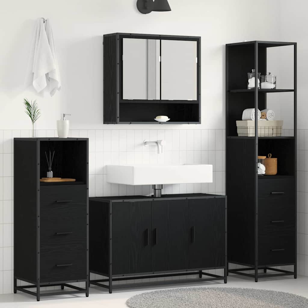 vidaXL Juego de muebles de baño 3 uds. Madera envejecida
