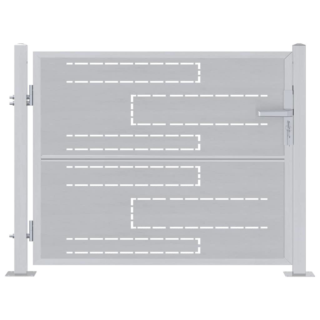 vidaXL Puerta de jardín 85 x 70 cm Acero inoxidable Con cerradura