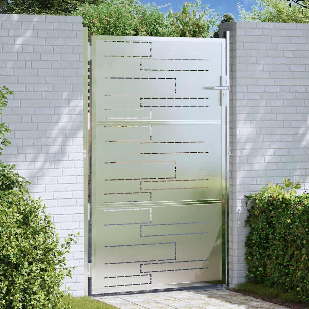 vidaXL Puerta de jardín 85 x 144 cm Acero inoxidable Con cerradura