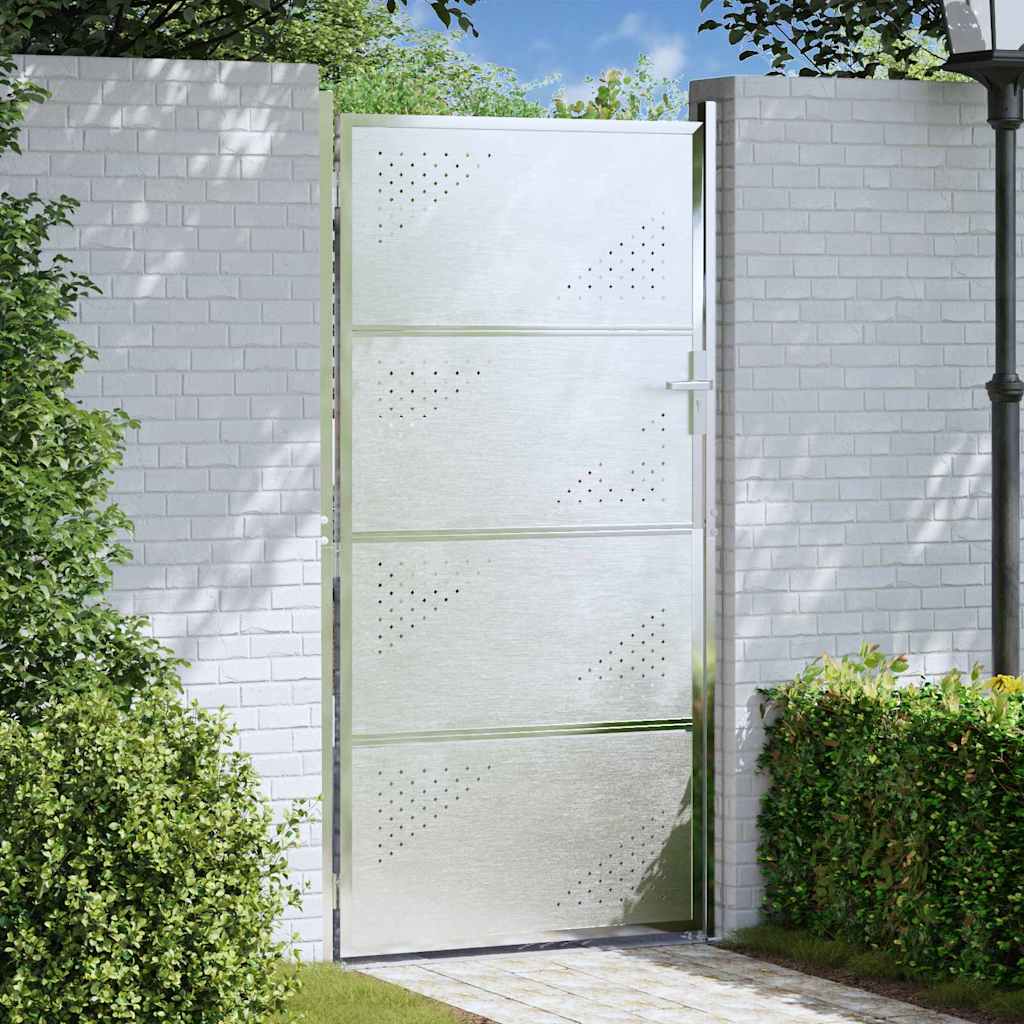 vidaXL Puerta de jardín 85 x 174 cm Acero inoxidable Con cerradura