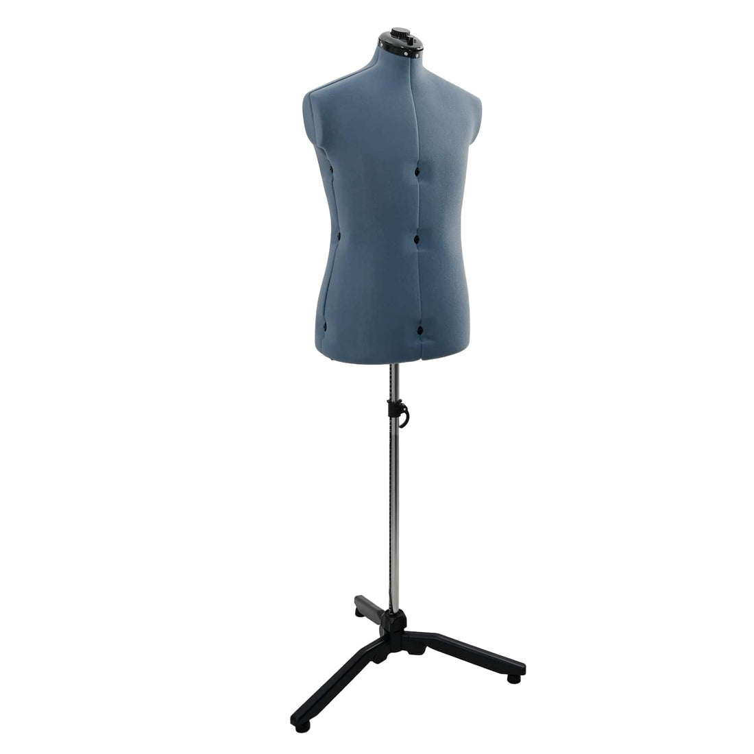 vidaXL Maniquí Ajustable Masculino Manual Azul 37,5-45,5 pulgadas Tela