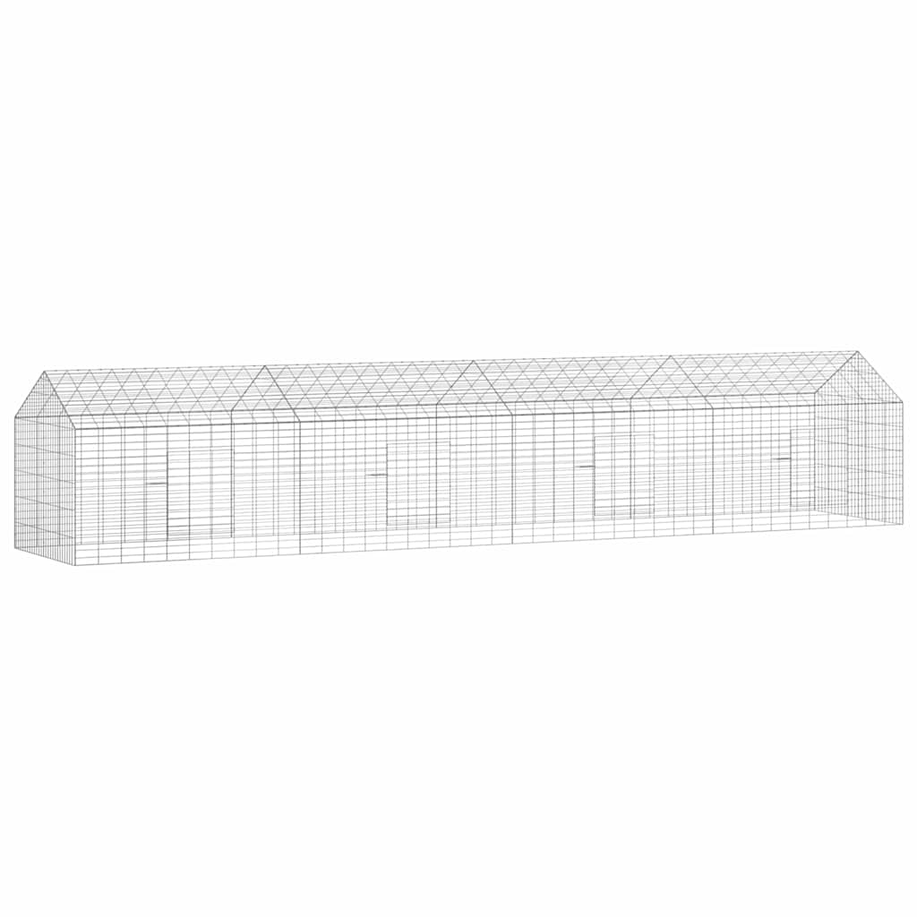 vidaXL Jaula para conejos Plateado 400 x 78 x 78 cm Acero Galvanizado