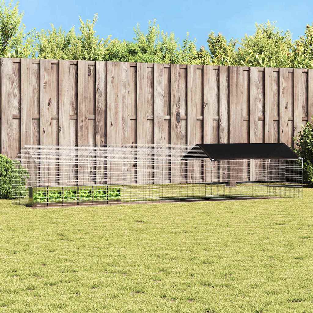 vidaXL Jaula para conejos Plateado 400 x 78 x 78 cm Acero Galvanizado