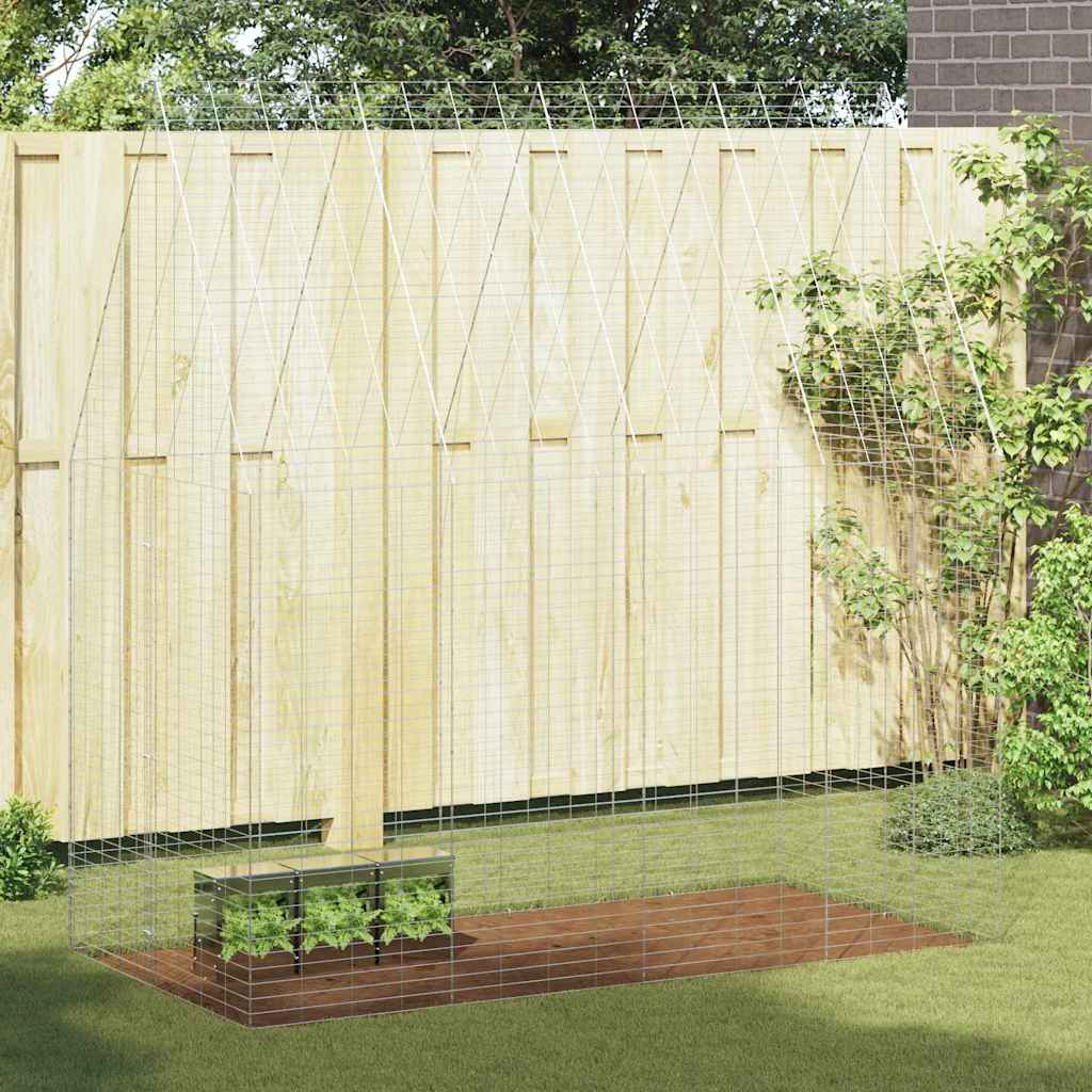 vidaXL Jaula para conejos Plateado 200 x 100 x 210 cm