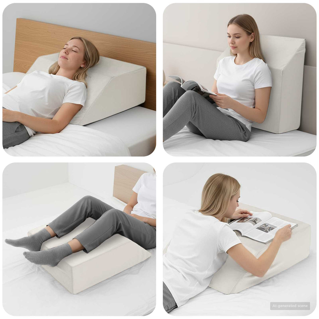 vidaXL Almohada para Piernas 63 x 52 x 19,5 cm Firme Espuma PU