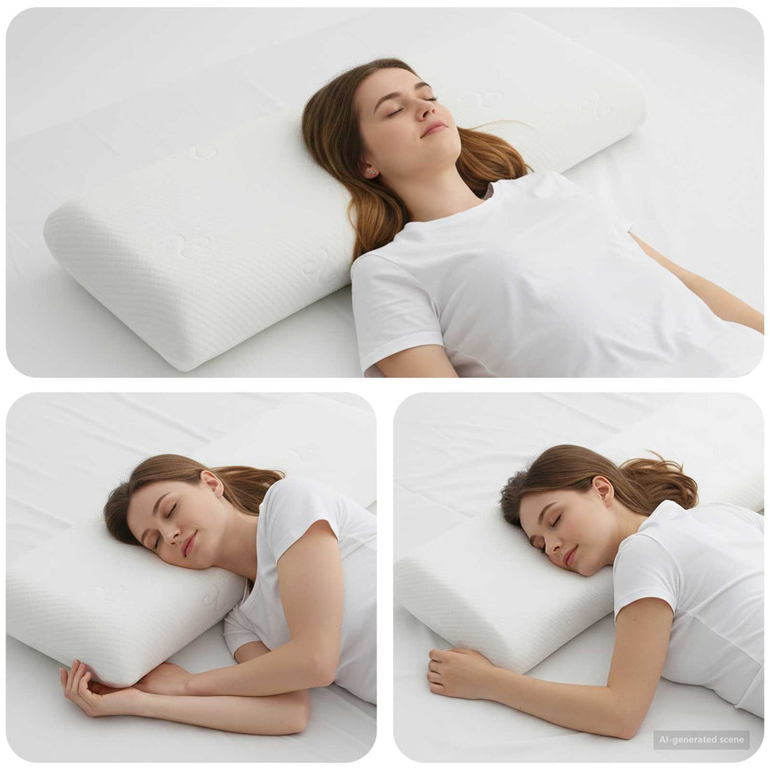 vidaXL Almohada para dormir 120 x 36 x 13 cm Medio Blanco