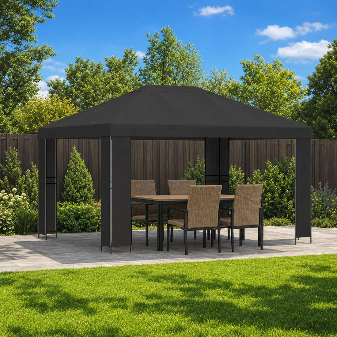 vidaXL Cenador 4 x 3 m Gris antracita Poliéster y Acero 190 gsm