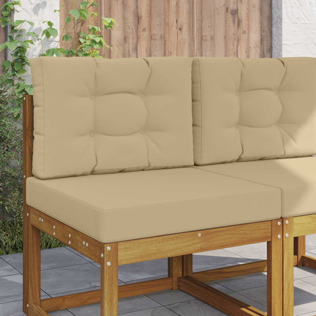 vidaXL Cojín para sofá de exterior Poliéster Beige 60 x 60 cm