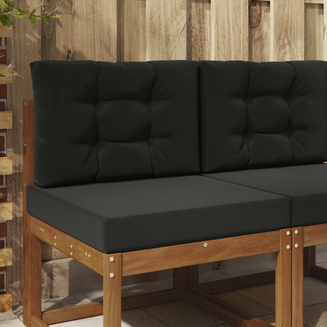 vidaXL Cojín para sofá de exterior Poliéster Negro 60 x 60 cm