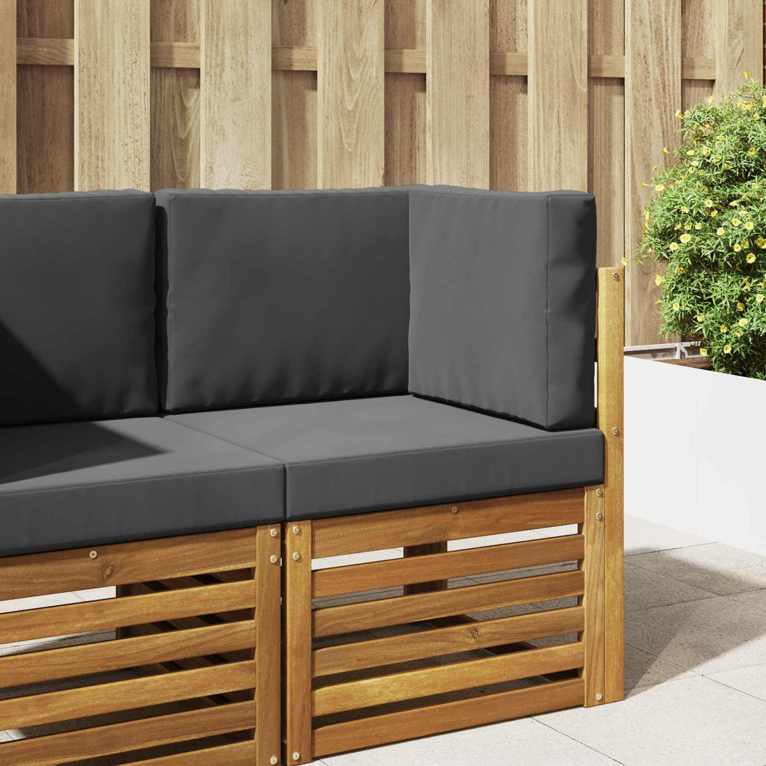 vidaXL Cojín para sofá de exterior Poliéster Gris antracita 60 x 60 cm