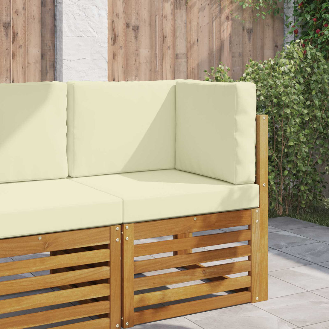 vidaXL Cojín para sofá de exterior Poliéster Crema 60 x 60 cm