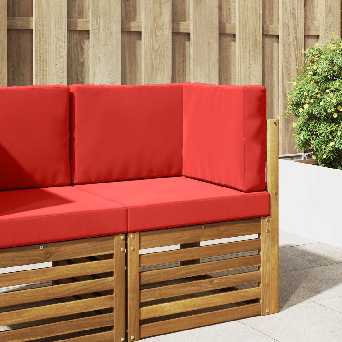 vidaXL Cojín para sofá de exterior Poliéster Rojo 60 x 60 cm