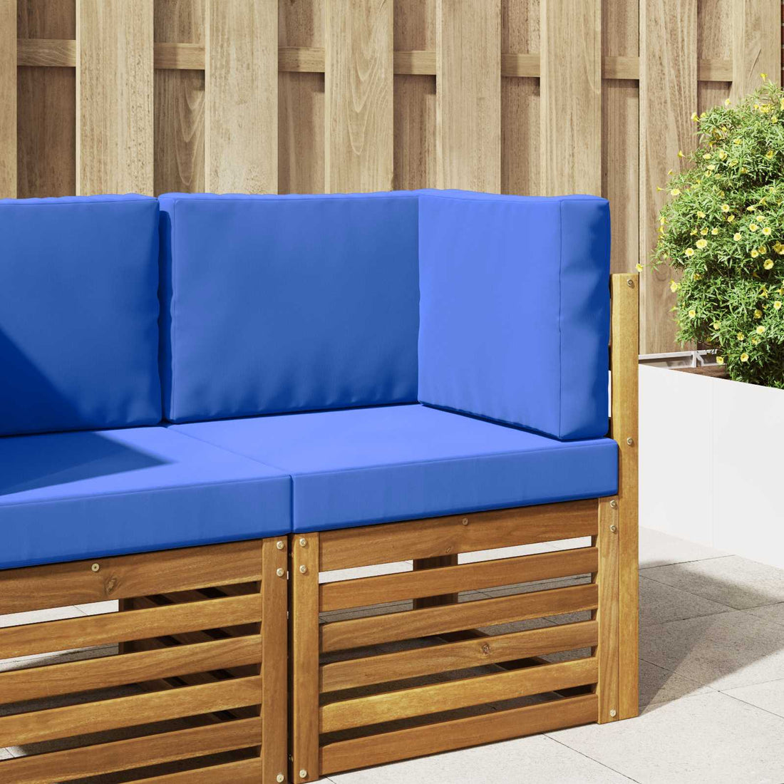 vidaXL Cojín para sofá de exterior Poliéster Azul Royal 60 x 60 cm
