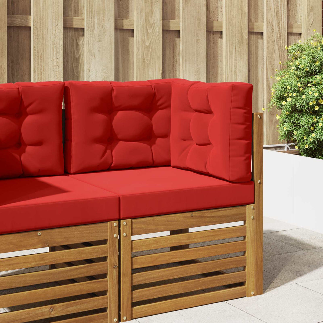 vidaXL Cojín para sofá de exterior Poliéster Rojo 60 x 60 cm