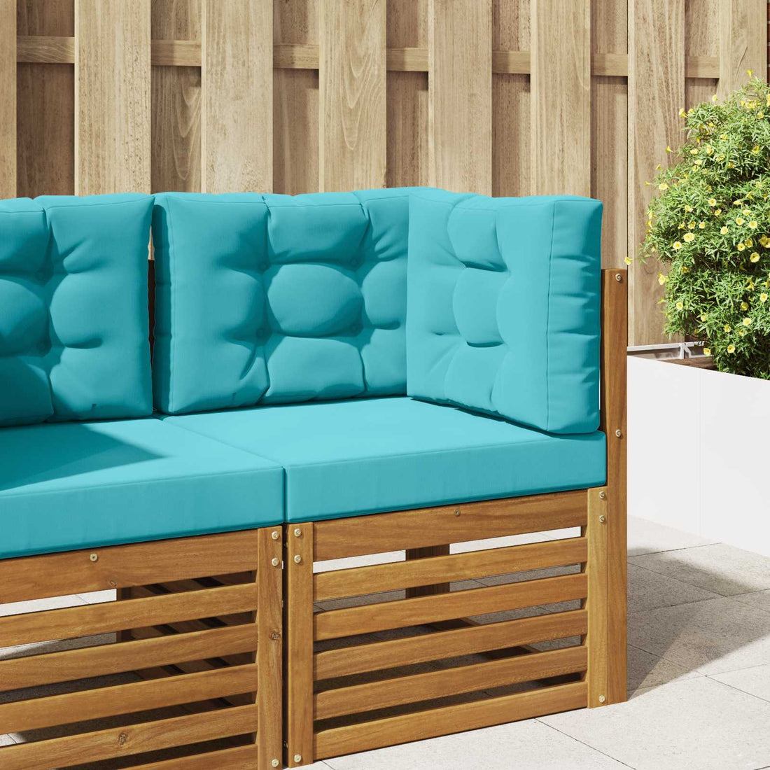 vidaXL Cojín para sofá de exterior Poliéster Tuquesa 60 x 60 cm