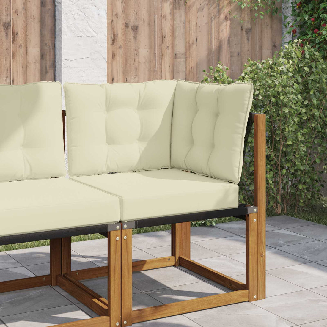 vidaXL Cojín para sofá de exterior Poliéster Crema 50,5 x 50,5 cm