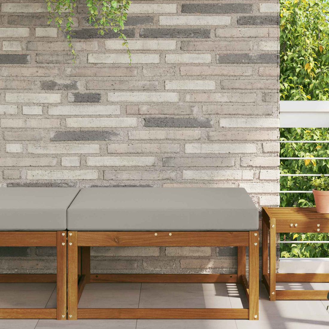 vidaXL Cojín para sofá de exterior Poliéster Gris 80 x 80 cm