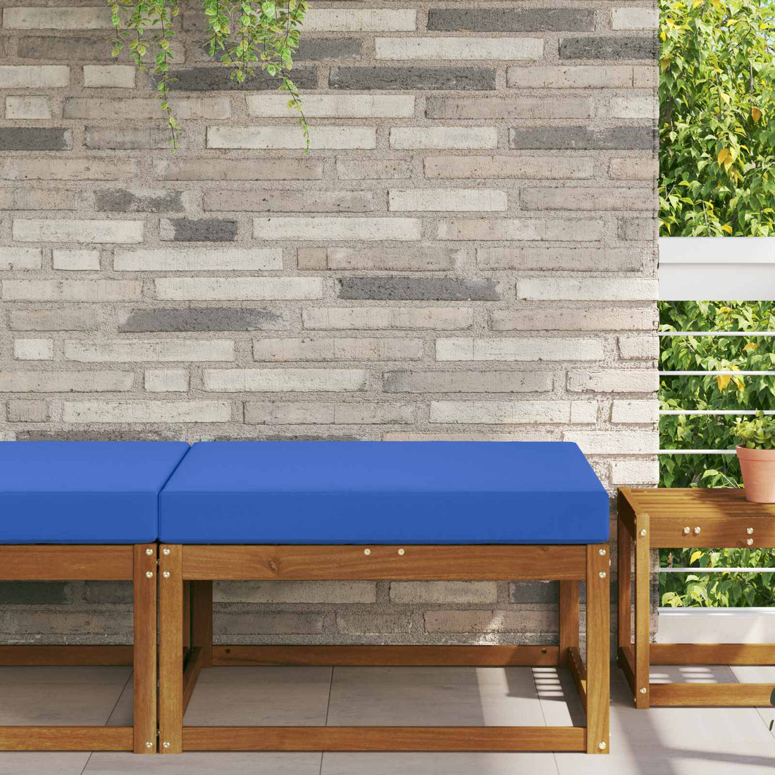 vidaXL Cojín para sofá de exterior Poliéster Azul Royal 80 x 80 cm