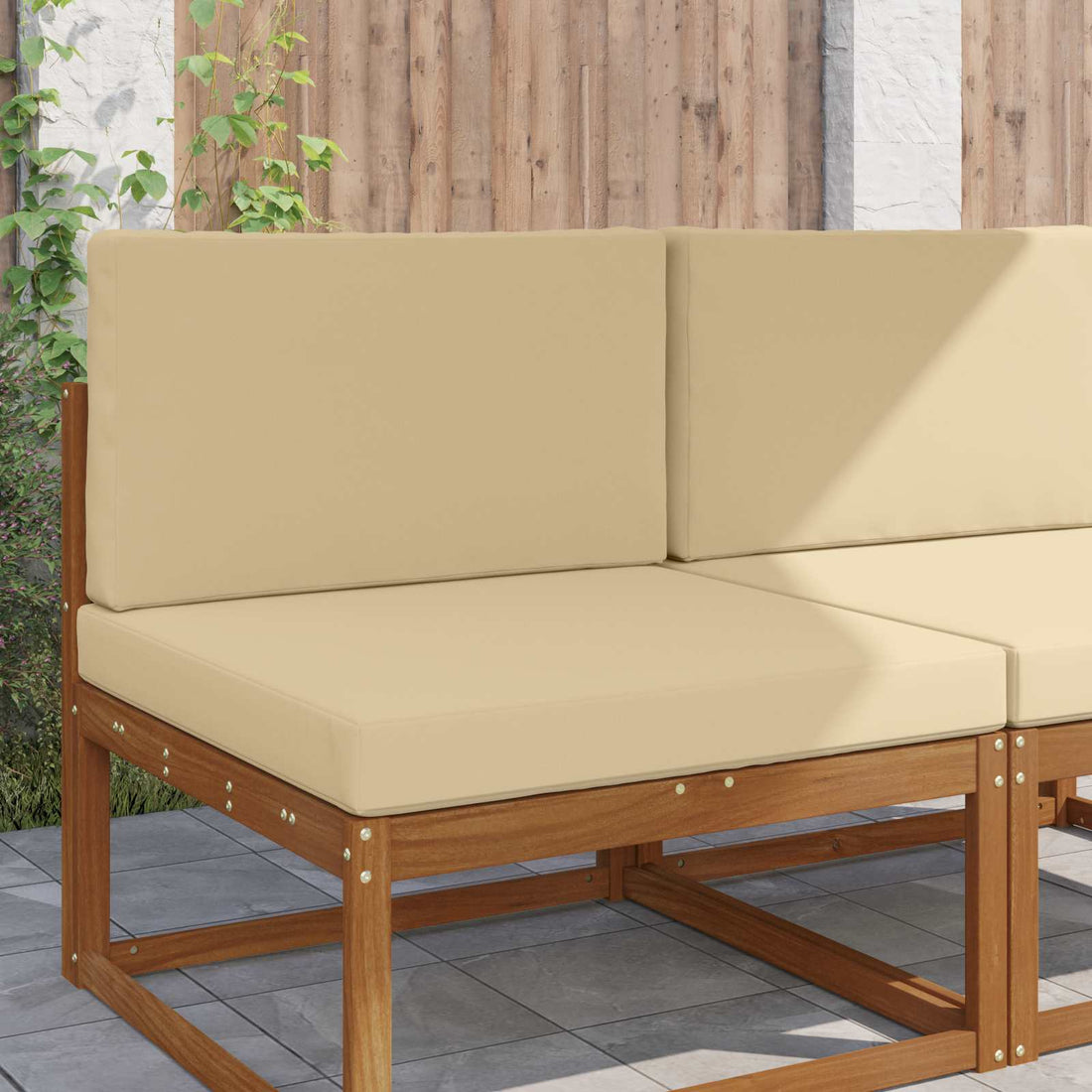 vidaXL Cojín para sofá de exterior Poliéster Beige 80 x 80 cm