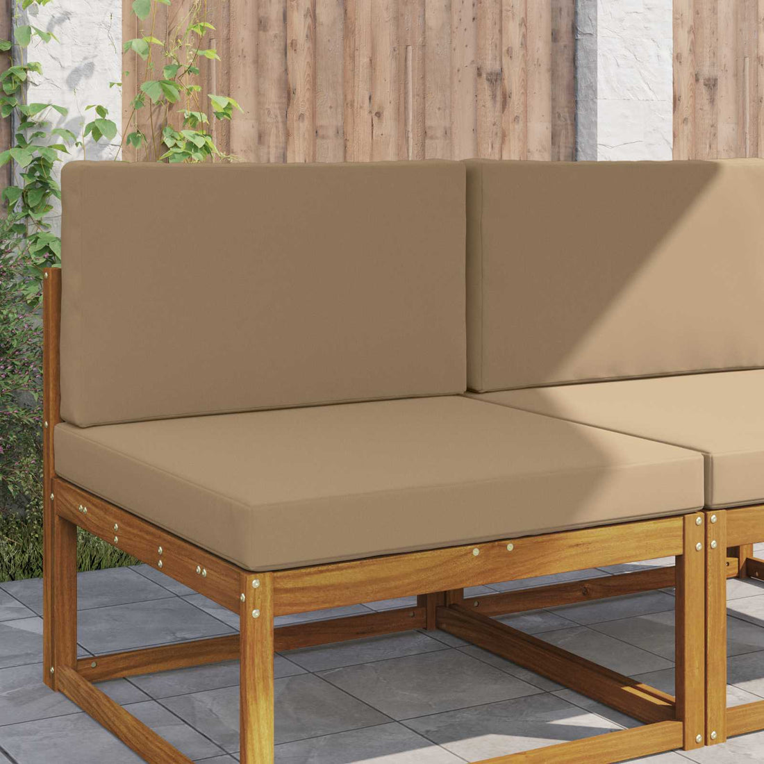 vidaXL Cojín para sofá de exterior Poliéster Gris topo 80 x 80 cm