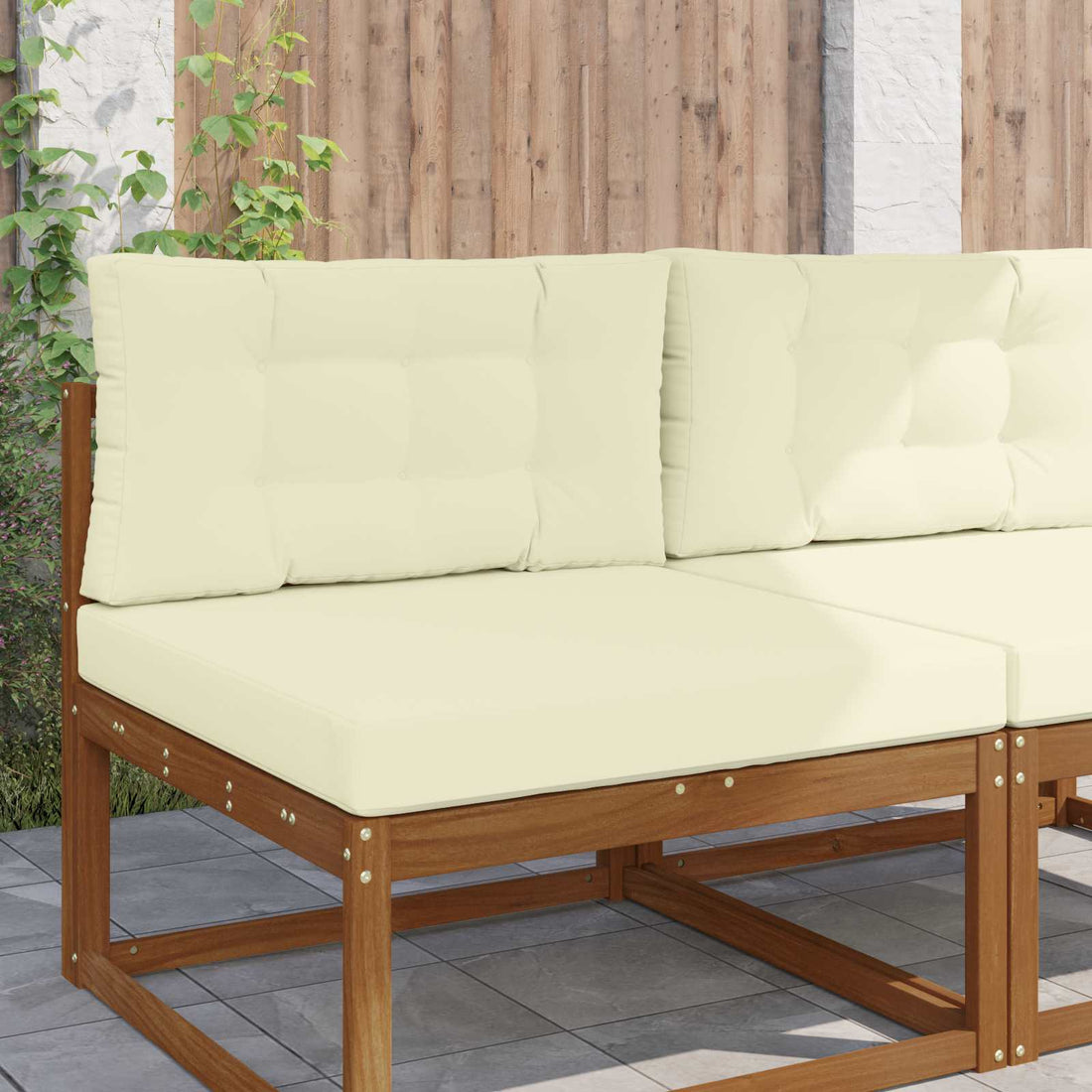 vidaXL Cojín para sofá de exterior Poliéster Crema 80 x 80 cm