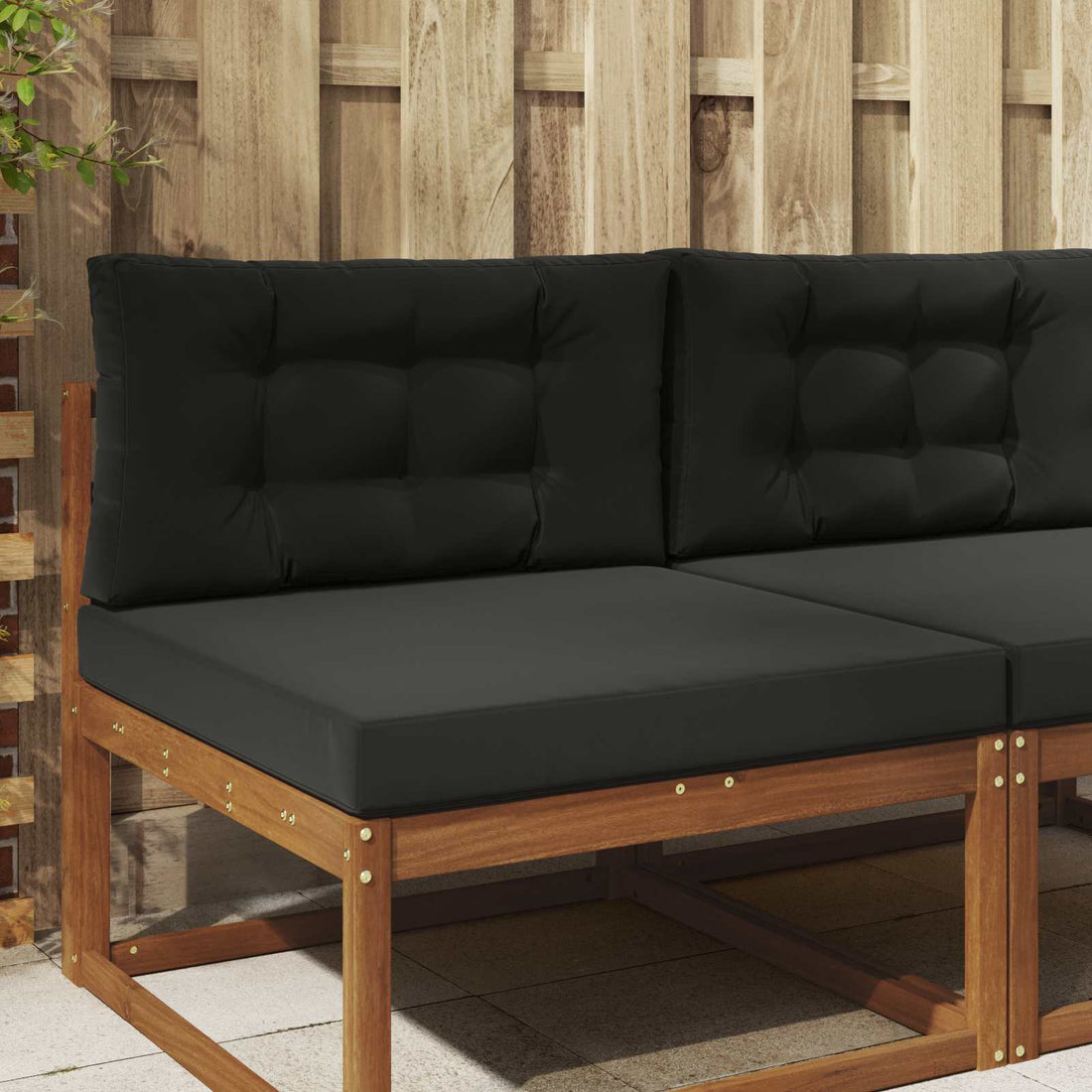 vidaXL Cojín para sofá de exterior Poliéster Negro 80 x 80 cm