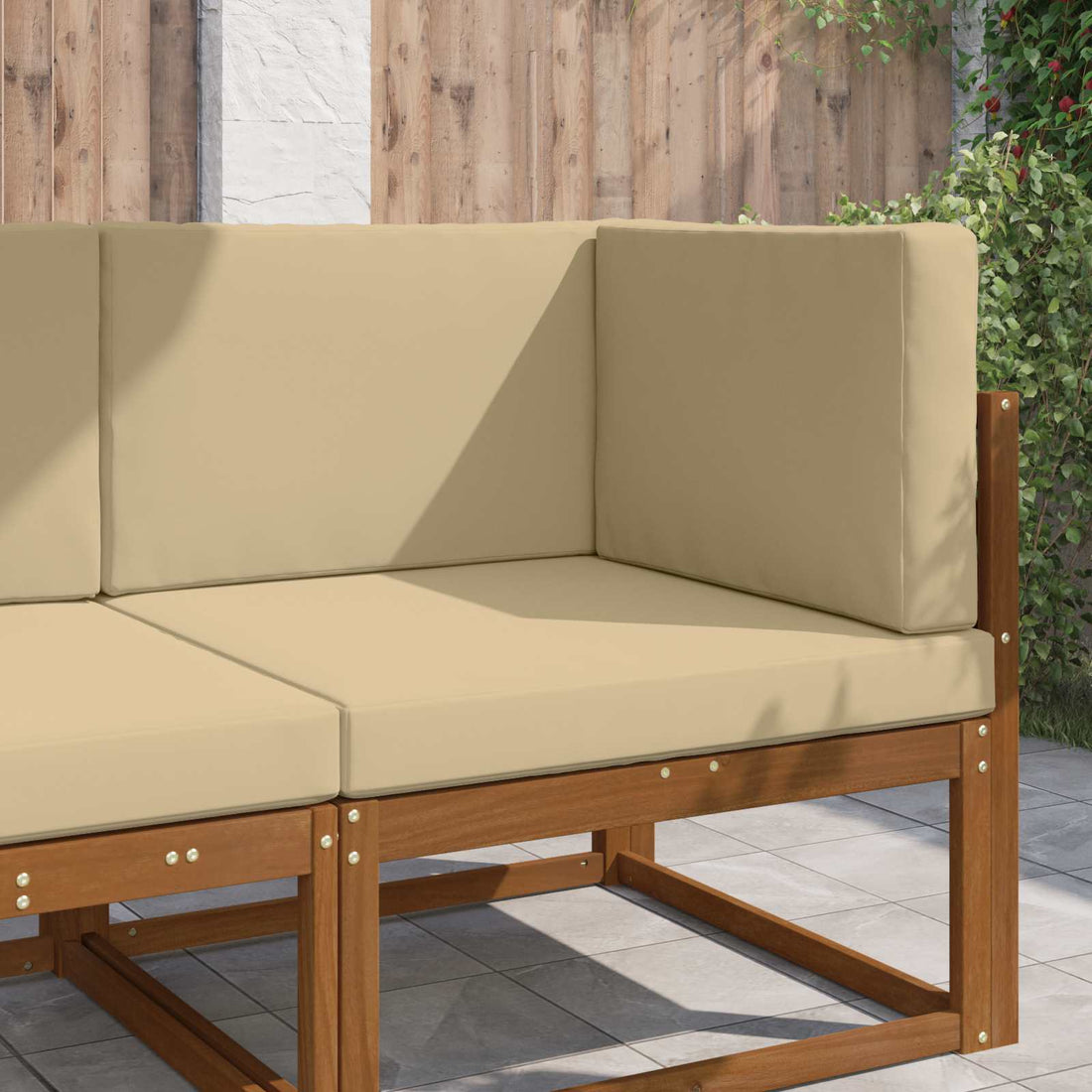 vidaXL Cojín para sofá de exterior Poliéster Beige 80 x 80 cm