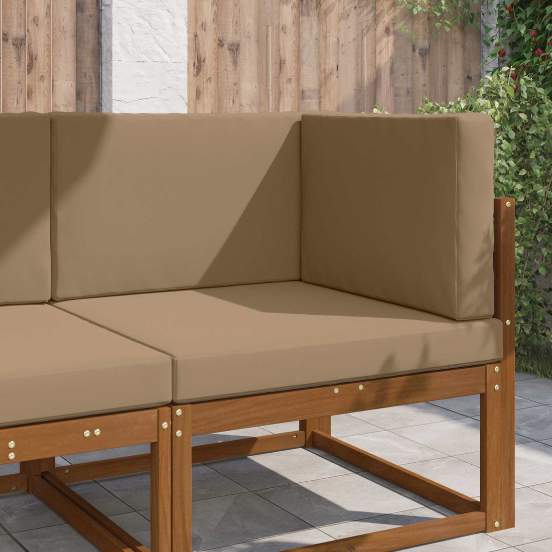 vidaXL Cojín para sofá de exterior Poliéster Gris topo 80 x 80 cm